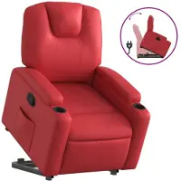 vidaXL Relaxsessel mit Aufstehhilfe Rot Kunstleder