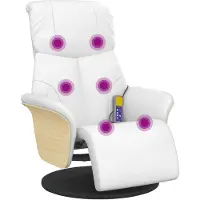 vidaXL Massagesessel mit Fußteil Weiß Kunstleder