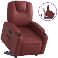 vidaXL Relaxsessel mit Aufstehhilfe Weinrot Kunstleder