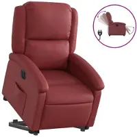 vidaXL Relaxsessel mit Aufstehhilfe Elektrisch Weinrot Kunstleder