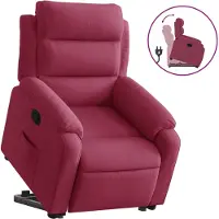 vidaXL Relaxsessel mit Aufstehhilfe Weinrot Samt
