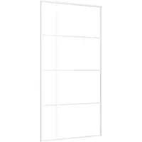 vidaXL Schiebetür ESG Glas und Aluminium 102,5x205 cm Weiß