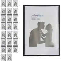Relaxdays 24 x Bilderrahmen A4 schwarz Schwarz