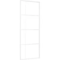 vidaXL Schiebetür ESG-Mattglas und Aluminium 76x205 cm Weiß