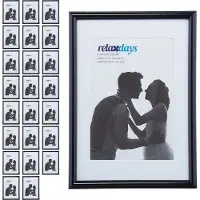 Relaxdays 24 x Bilderrahmen 13 x 18 cm schwarz Weiß,Schwarz