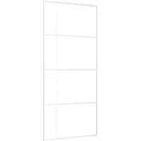 vidaXL Schiebetür ESG-Glas und Aluminium 90x205 cm Weiß