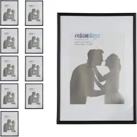 Relaxdays 10 x Bilderrahmen 20x30 cm Weiß,Schwarz