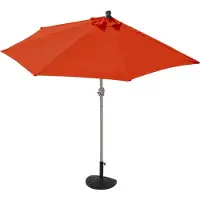 Mendler Sonnenschirm halbrund Lorca, Halbschirm Balkonschirm, UV 50+ Polyester/Alu 3kg 300cm terracotta mit Ständer