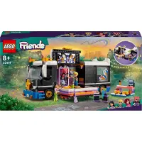 LEGO Friends Popstar-Tourbus, Musik-Set mit LKW-Spielzeug und 4 Figuren, fördert die sozial-emotionale Entwicklung, Geschenk zum Geburtstag für Mädchen und Jungen ab 8 Jahren 42619