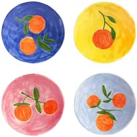 &k amsterdam &klevering - Orange Teller, Ø 16 cm, mehrfarbig (4er-Set)