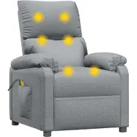 vidaXL Massagesessel Hellgrau Stoff