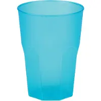 SANTEX Cocktailglas aus Plastik, Türkis-gefrostet, 420ml, 6 Stück - Mehrweg Trinkbecher Becher