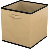 Intirilife 6x faltbare Aufbewahrungs-Stoffbox in Beige - 26.7 x 26.7 x 28 cm - Multifunktionale Sammelbox zum Kombinieren mit Schränken oder Regalen