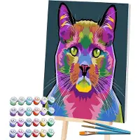 HOBBY2YOU Splat Malen nach Zahlen, KATZE 30x40 cm