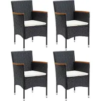 vidaXL Garten-Essstühle 4 Stk. Poly Rattan Schwarz