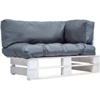 vidaXL Garten-Palettensofa mit Grauen Kissen Kiefernholz