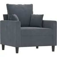 vidaXL Sessel mit Hocker Dunkelgrau 60 cm Samt
