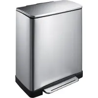 EKO Treteimer EKO E-Cube Matt Silber Edelstahl 50L
