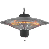 Eurom Partytent heater 1502, Karbonfaser, IP24, Zimmerdecke, Schwarz, Metall, Kunststoff, 1500 W