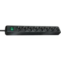 Brennenstuhl Eco-Line Steckdosenleiste mit Schalter 8-fach schwarz 3m H05VV-F 3G1,5, 1159300018