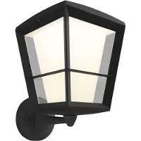 Philips Hue White and Color ambiance Econic Outdoor quadratische Wandleuchte schwarz, Intelligente Wandleuchte, Bluetooth/Zigbee, Schwarz, LED, Glas, Nicht austauschbare(s) Leuchtmittel
