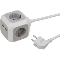 Brennenstuhl 1150100, 1,4 m, Drinnen, Typ F, IP20, Grau, Weiß, 4 AC-Ausgänge