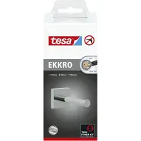 TESA Ersatzrollenhalter ekkro, verchromt, eckiges Design, ohne Bohren, inkl. Klebelösung