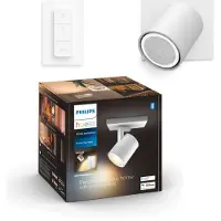 Philips Hue White ambience Runner Einzelspot weiß + Dimmschalter, Intelligentes Leuchtmittel, Bluetooth/Zigbee, Weiß, LED, Metall, GU10