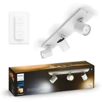 Philips White ambience Runner Dreier-Spot, Intelligenter Einbaustrahler, Bluetooth/Zigbee, Weiß, LED, Aluminium, GU10