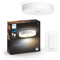 Philips Hue White ambience Fair Deckenleuchte weiß + Dimmschalter, Intelligente Deckenbeleuchtung, Bluetooth/Zigbee, Weiß, LED, Metall, Nicht austauschbare(s) Leuchtmittel