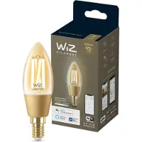 WiZ Connected WiZ Filamentlampe in Kerzenform - warm- bis kaltweißes Licht - Gold - E14