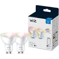 Wiz Spot 50W PAR16 GU10 x2, Intelligentes Leuchtmittel, Wi-Fi/Bluetooth, Weiß, Wi-Fi 4 (802.11n), 802.11b, 802.11g, LED, GU10