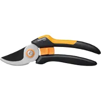 Fiskars Solid Bypass-Gartenschere M P321, Bypass, Kunststoff, Schwarz, Orange, Stahl, Schwarz/Edelstahl, 201 mm