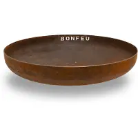 Bonfeu BonBowl Feuerschale 80 cm - Feuerschalen für den Garten - Feuerstelle Outdoor & Feuertonne - Feuerschale mit opt. Grillrost aus hochwertigem Cortenstahl - Feuerkorb für den Garten - 80x80x20cm