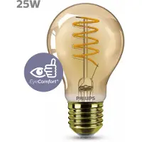 Philips Filament-Lampe Bernstein 25W A60 E27, 4 W, 25 W, E27, 250 lm, 15000 h, Flame