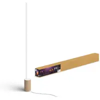 Philips Hue White and Color ambiance Gradient Signe Stehleuchte Oak, Intelligente Bodenbeleuchtung, Bluetooth/Zigbee, Weiß, LED, Aluminium, Holz, Nicht austauschbare(s) Leuchtmittel