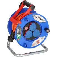 Brennenstuhl 1218740, Blau, Kunststoff, 3 AC-Ausgänge, Gerade, 25 m, IP44