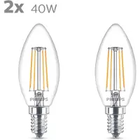 Philips Lichtquelle Kerze 4,3W - E14 - 2700K - 470 lumen 2er-Set