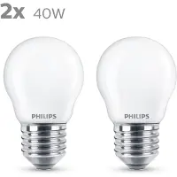 Philips Lichtquellenkugel 4,3W - E27 - 2700K - 470 lumen 2er-Set