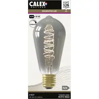 Calex LED Vollglas Flex Filament Rustikale Lampe ST64 Titanium 220-240V 4W 136lm 1800K E27 Dimmbar