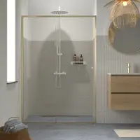 Sealskin Contour Schiebetür für Nische inkl. Antikalk 120x200cm Gebürstetes Gold