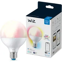 Philips Smart Lighting Smarte LED-RGB-Lampe G95, E27-Sockel, 1055 lm, Wi-Fi/Bluetooth, Weiß, Wi-Fi 4 (802.11n), 802.11b, 802.11g, LED, Kunststoff, E27