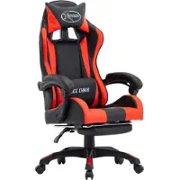 vidaXL Gaming-Stuhl mit Fußstütze Rot und Schwarz Kunstleder 287987