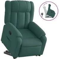 vidaXL Relaxsessel mit Aufstehhilfe Dunkelgrün Stoff