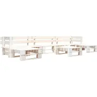 vidaXL 6-tlg. Garten-Paletten-Sofagarnitur Holz Weiß