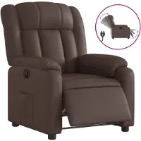 vidaXL Elektrischer Relaxsessel Braun Kunstleder