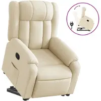 vidaXL Relaxsessel mit Aufstehhilfe Creme Stoff