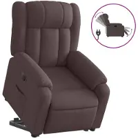 vidaXL Relaxsessel mit Aufstehhilfe Elektrisch Dunkelbraun Stoff