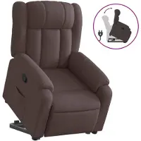 vidaXL Relaxsessel mit Aufstehhilfe Dunkelbraun Stoff