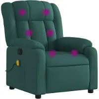 vidaXL Massagesessel Dunkelgrün Stoff